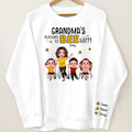 Grandma's Reasons To Be Happy Personalized Sleeved Printed Sweatshirt, Gift For Grandma